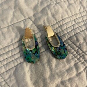 Gold & Abalone Drop Earrings - Multicolor